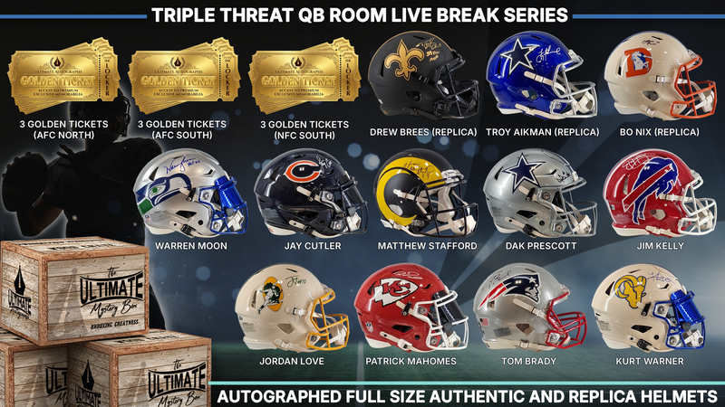 Triple Threat QB Room Full-Size Replica and Authentic Helmet Live Break Series
