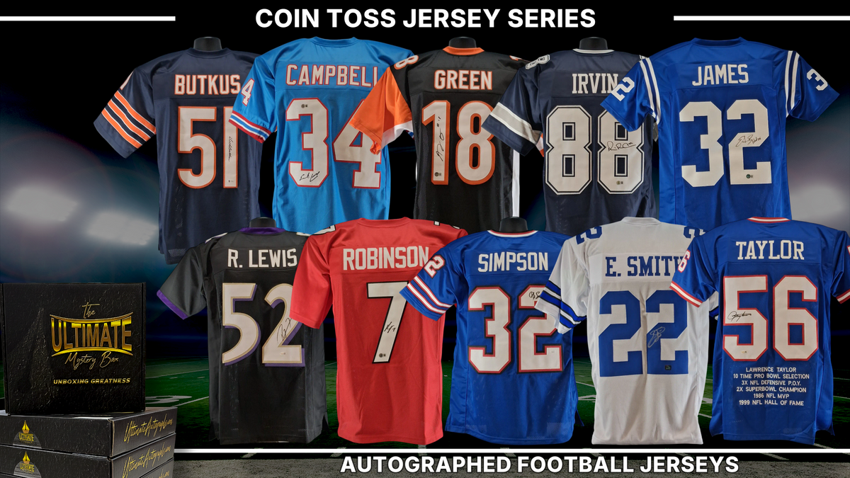 UA headliner graphic — Coin Toss Autographed Jersey Live Break Series