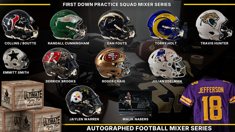 UA headliner graphic — First Down Practice Squad Mixer Live Break Series