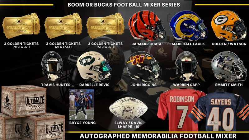 UA headliner graphic — Boom or Bucks Football Mixer Live Break Series
