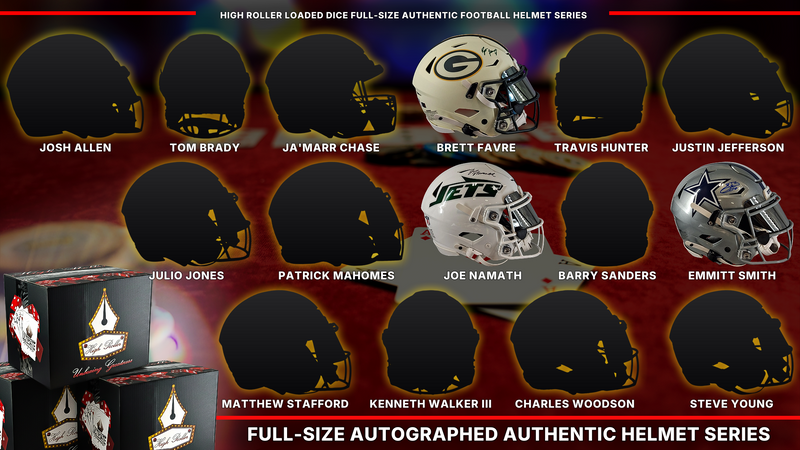 High Roller Loaded Dice Triple Box Break Autographed Full-Size Authentic Football Helmet Live Break Series