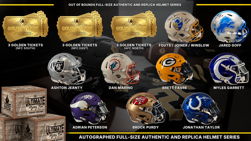 UA headliner graphic — Out of Bounds Full-Size Authentic and Replica Helmet Live Break Series