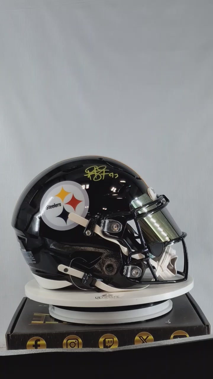 Black and Blue SpeedFlex Autographed Full-Size Football Helmet Live Break Series