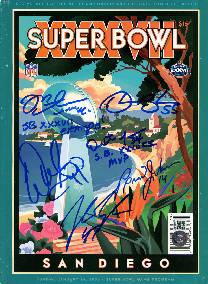Derrick Brooks & Bucs Legends Super Bowl XXXVII Signed Official Program