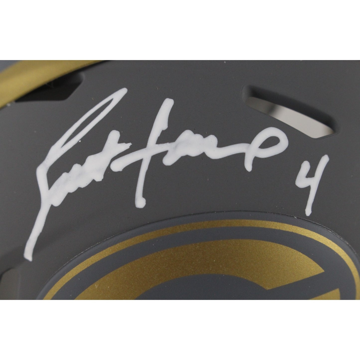 Brett Favre Autographed Green Bay Packers Slate Mini Helmet