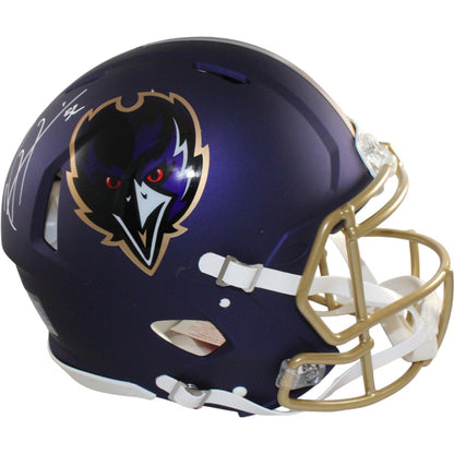 Ray Lewis Baltimore Ravens Autographed Full Size Authentic 2024 Alternate Helmet