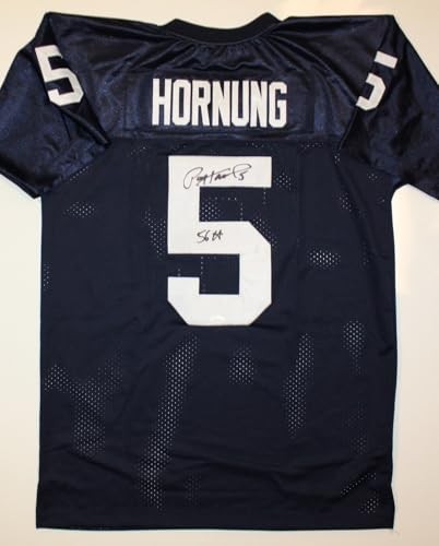 Paul Hornung Signed Navy Blue College Style Jersey - 56 HT Inscription