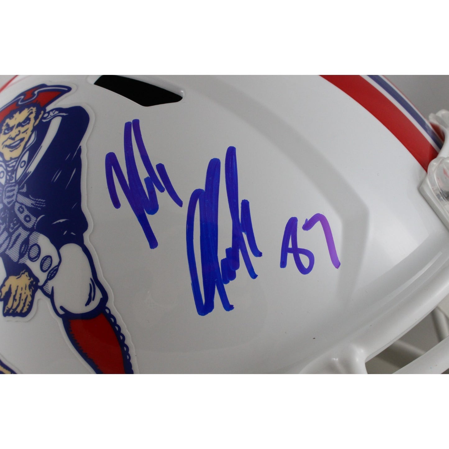 Rob Gronkowski New England Patriots Signed Full Size Throwback Replica Helmet