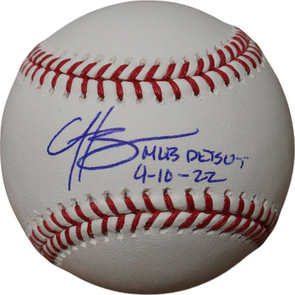 Hunter Greene Autographed Cincinnati Reds Baseball MLB Debut Inscription