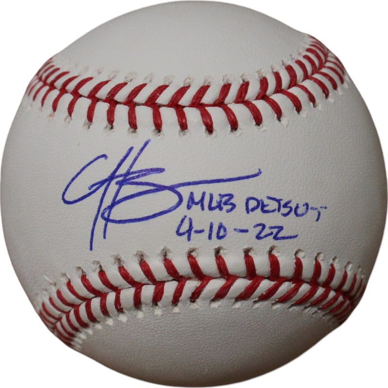 Hunter Greene Autographed Cincinnati Reds Baseball MLB Debut Inscription