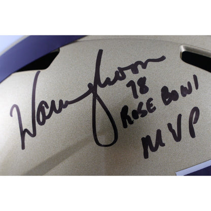 Warren Moon Signed Washington Huskies Full Size Helmet (1978 Rose Bowl MVP)
