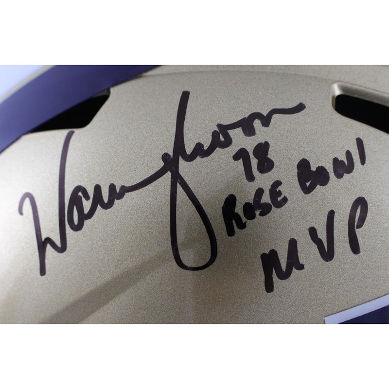 Warren Moon Signed Washington Huskies Full Size Helmet (1978 Rose Bowl MVP)