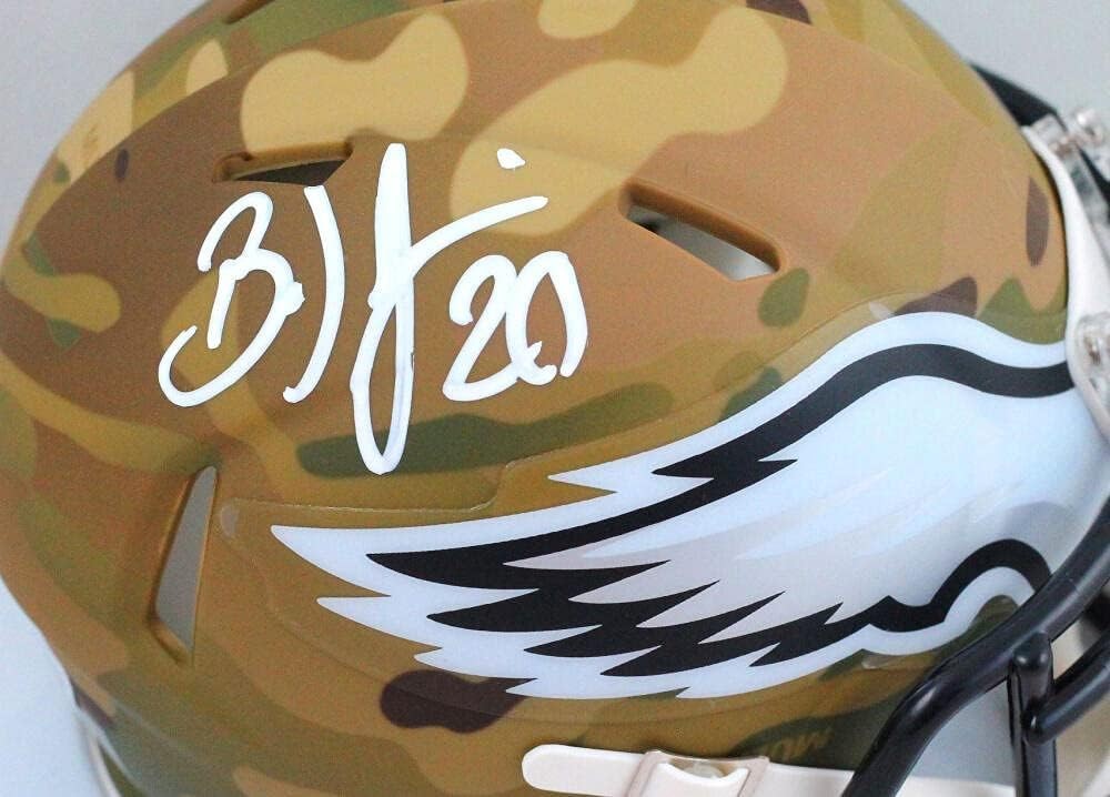 Brian Dawkins Autographed Philadelphia Eagles Camo Speed Mini Helmet