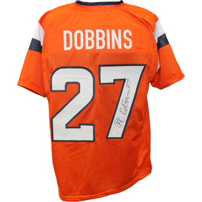 JK Dobbins Autographed Orange Custom Football Jersey