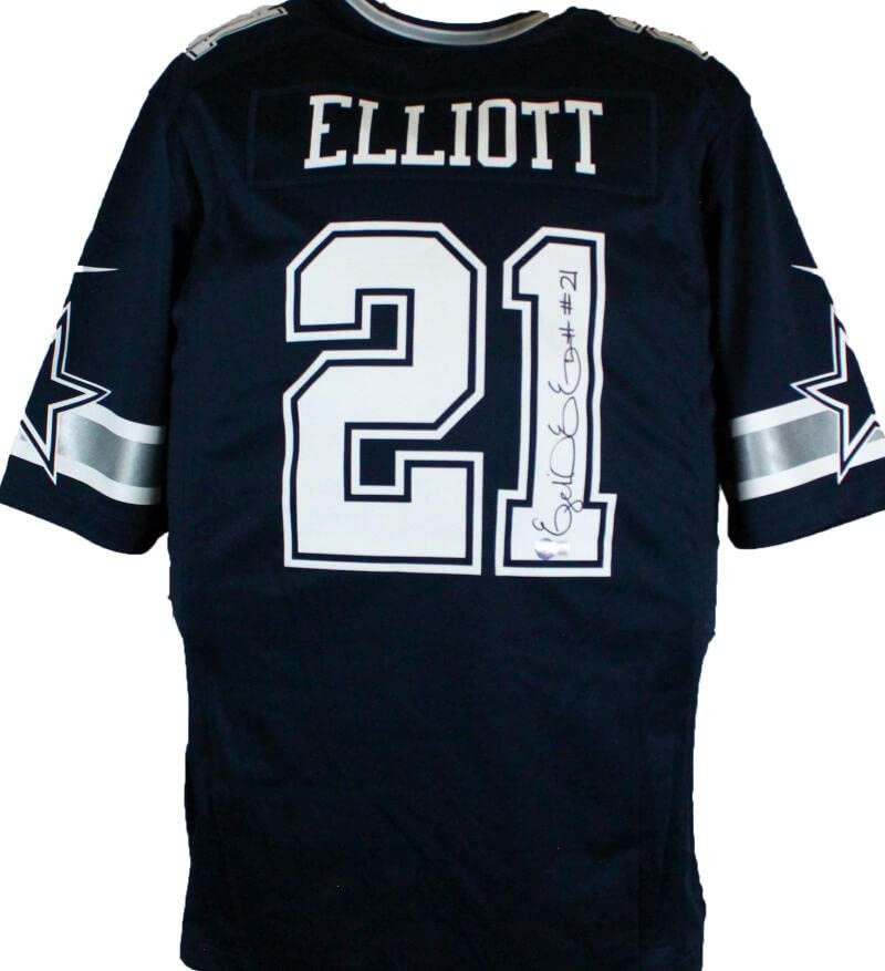Ezekiel Elliott Autographed Dallas Cowboys Blue Nike Jersey