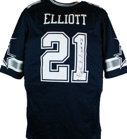 Ezekiel Elliott Autographed Dallas Cowboys Blue Nike Jersey