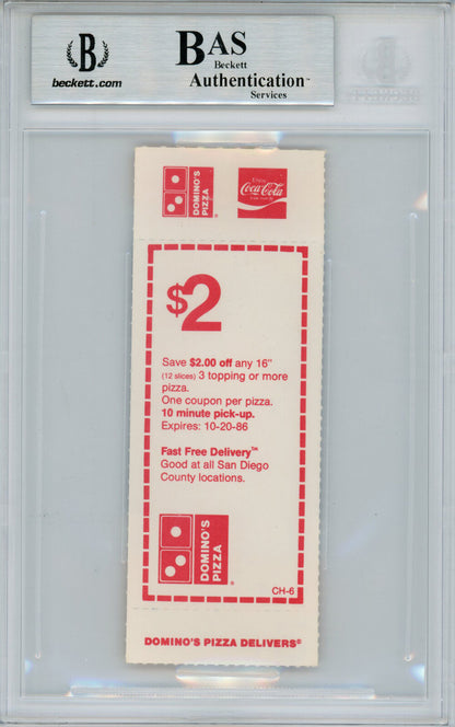John Elway & Dan Fouts Dual Signed 1986 Broncos Ticket Stub Beckett Slab