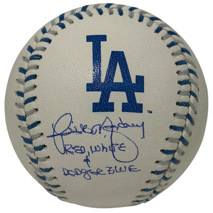 Rick Monday Signed Los Angeles Dodgers Red White & Blue Logo Baseball