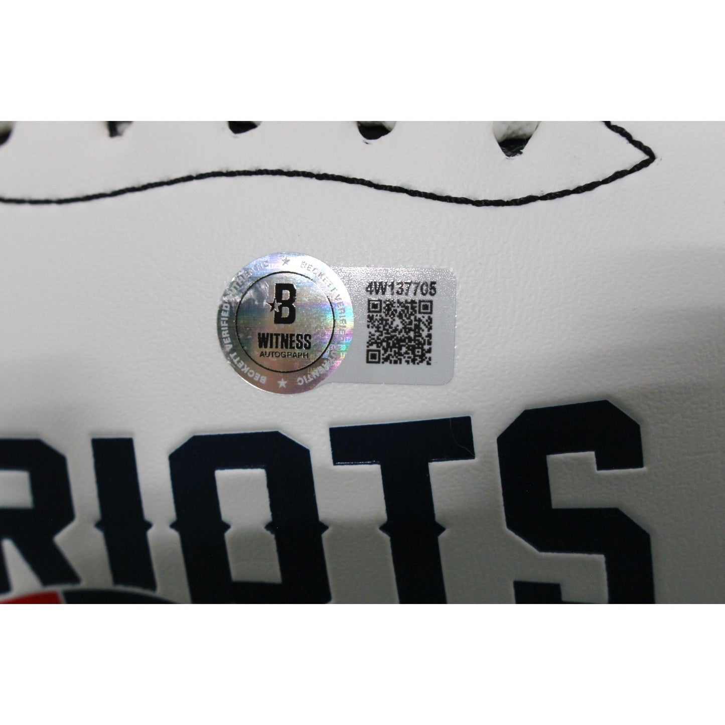 Ty Law Autographed New England Patriots Logo Football with HOF Inscription