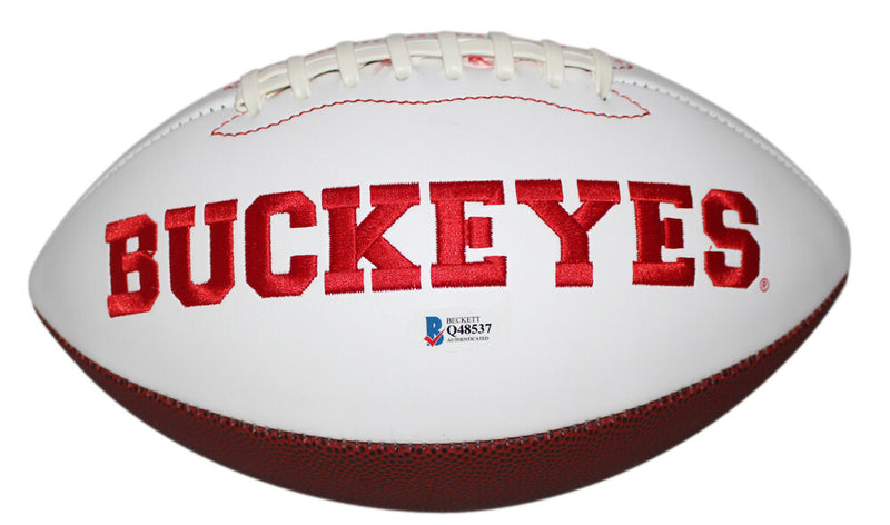 Dwayne Haskins Autographed Ohio State Buckeyes Logo Football (BAS)