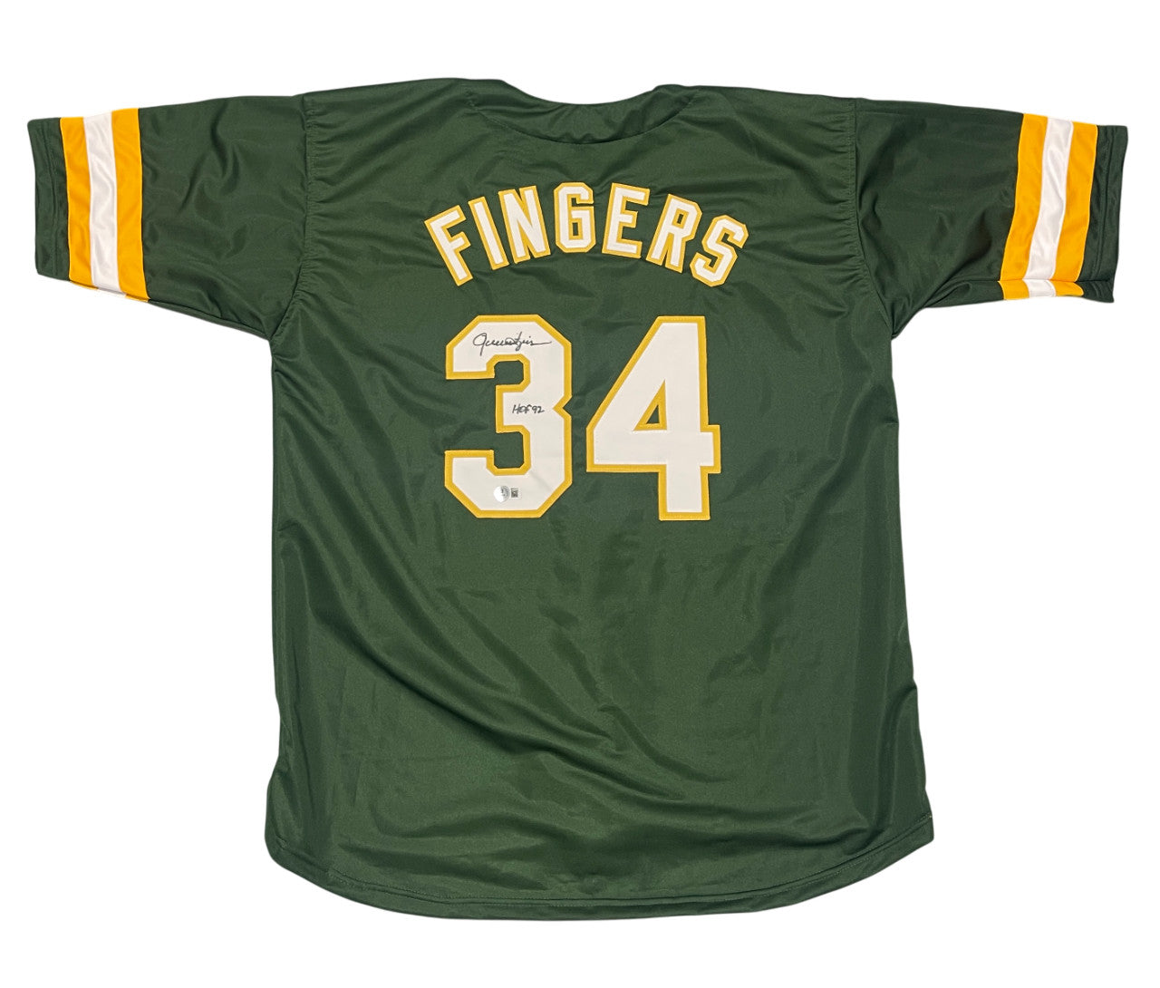 Rollie Fingers Signed Oakland Athletics Custom Jersey (HOF 92) - BAS