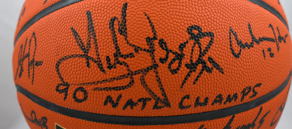 Larry Johnson & 1989-90 UNLV Rebels Team Signed Wilson Basketball