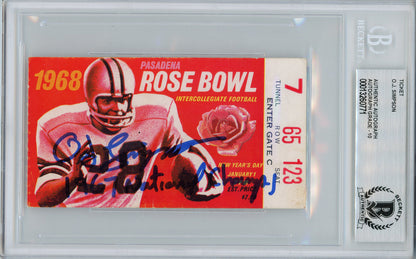 O.J. Simpson Autographed 1968 Rose Bowl Ticket Stub (BAS Slabbed)