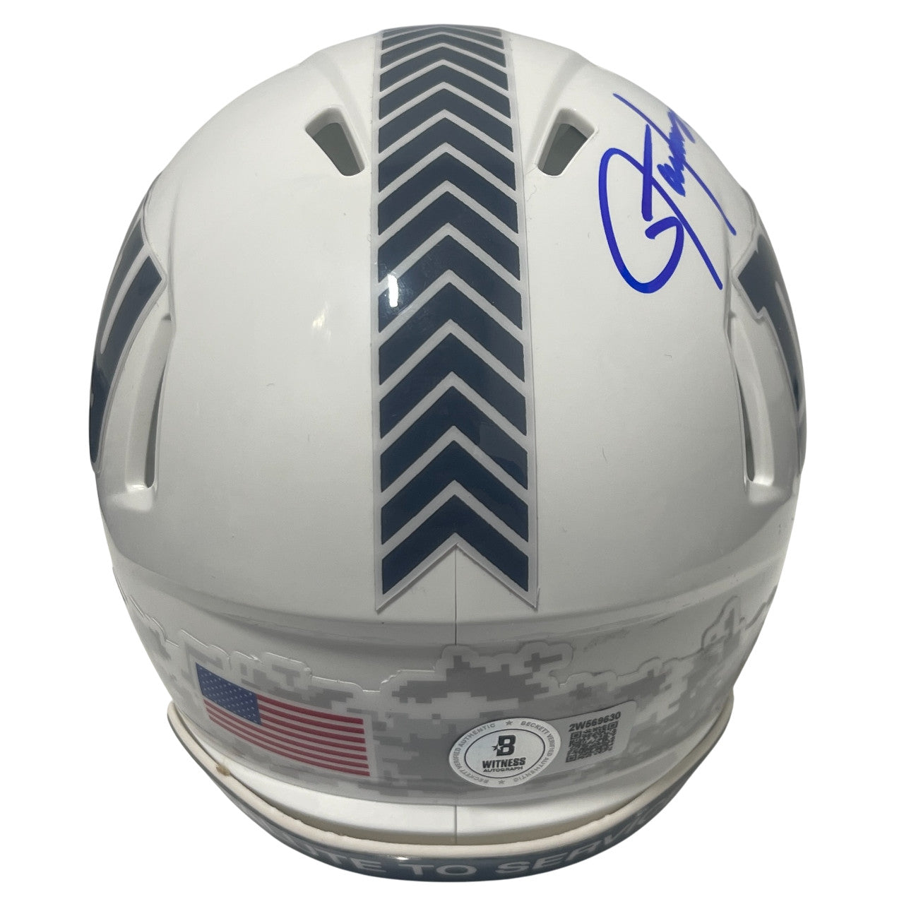 Lawrence Taylor Signed New York Giants Salute to Service Mini Helmet