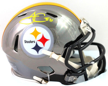 James Conner Signed Pittsburgh Steelers Chrome Mini Helmet