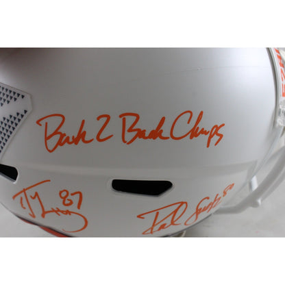Ed McCaffrey & Rod Smith Signed Denver Broncos Full Size Alternate Helmet