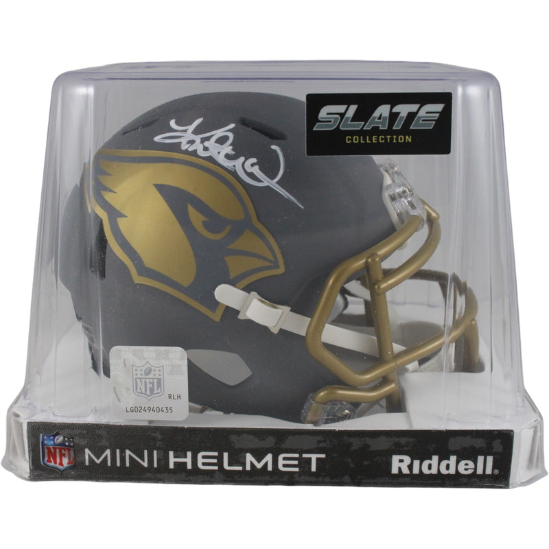 Kurt Warner Signed Arizona Cardinals Slate Alternate Mini Helmet (BAS)