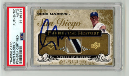 Greg Maddux Signed 2008 Upper Deck Piece of History Gold Patch Card #/25