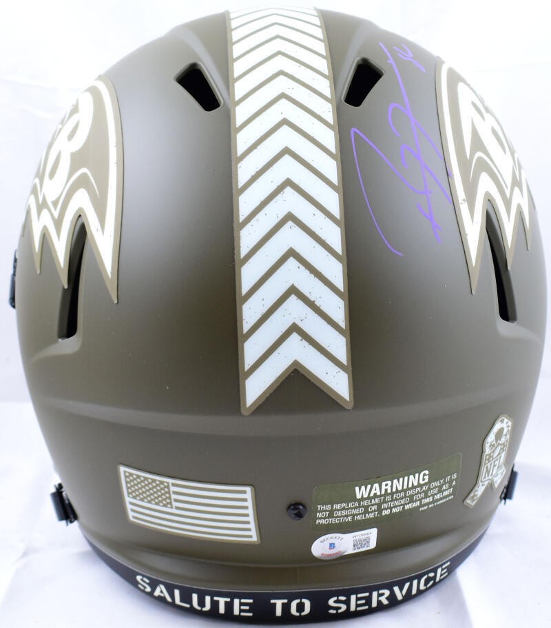Ray Lewis Signed Baltimore Ravens Salute to Service Full Size Helmet