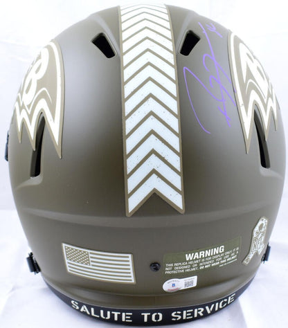 Ray Lewis Signed Baltimore Ravens Salute to Service Full Size Helmet