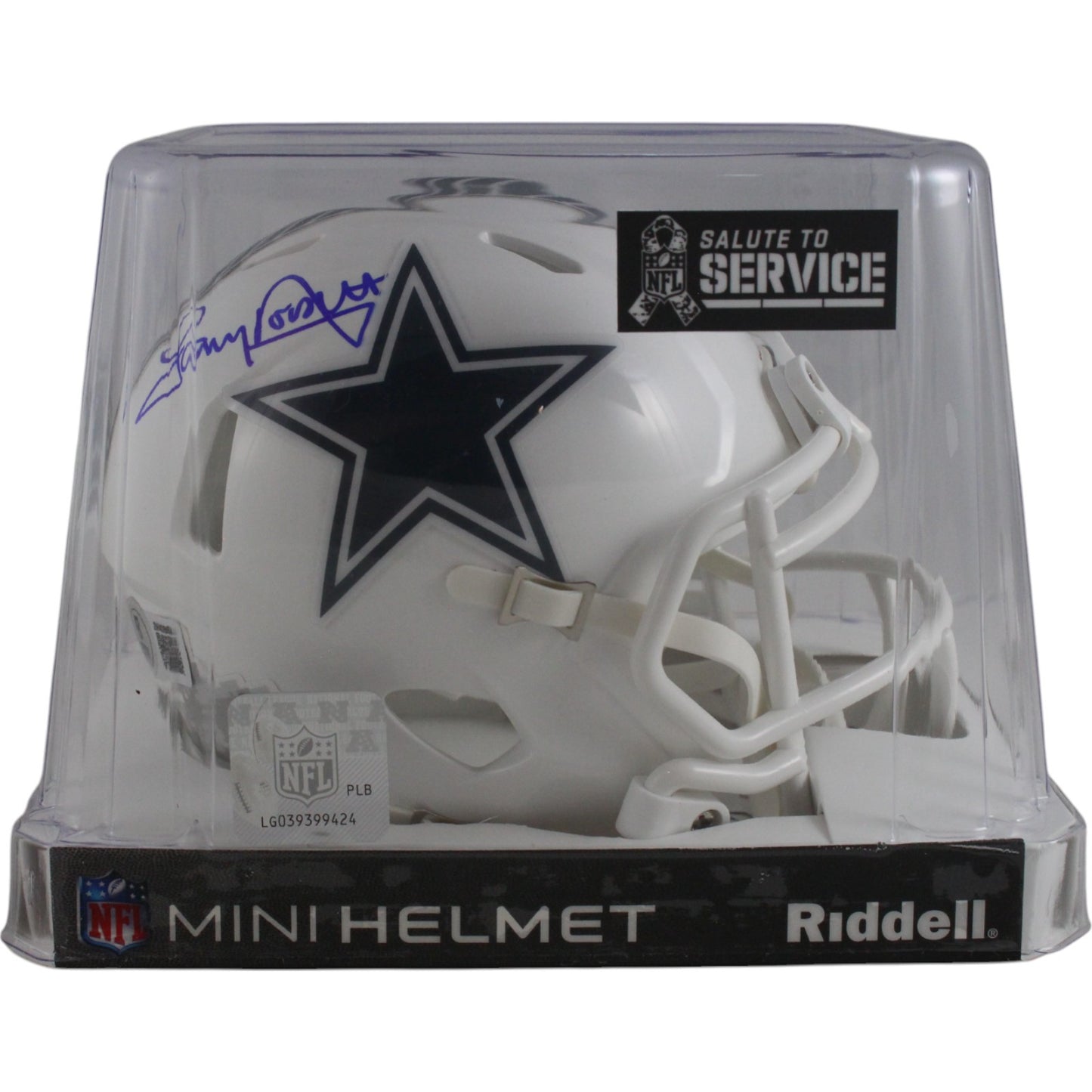 Tony Dorsett Dallas Cowboys Autographed 2024 Salute to Service Mini Helmet