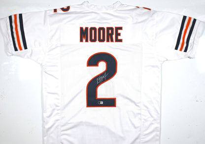 D.J. Moore Autographed White Custom Jersey