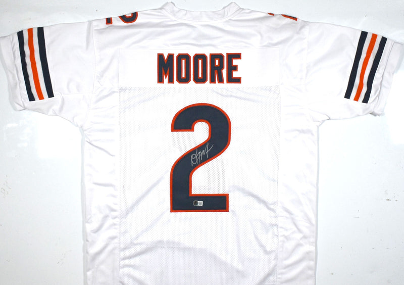 D.J. Moore Autographed White Custom Jersey