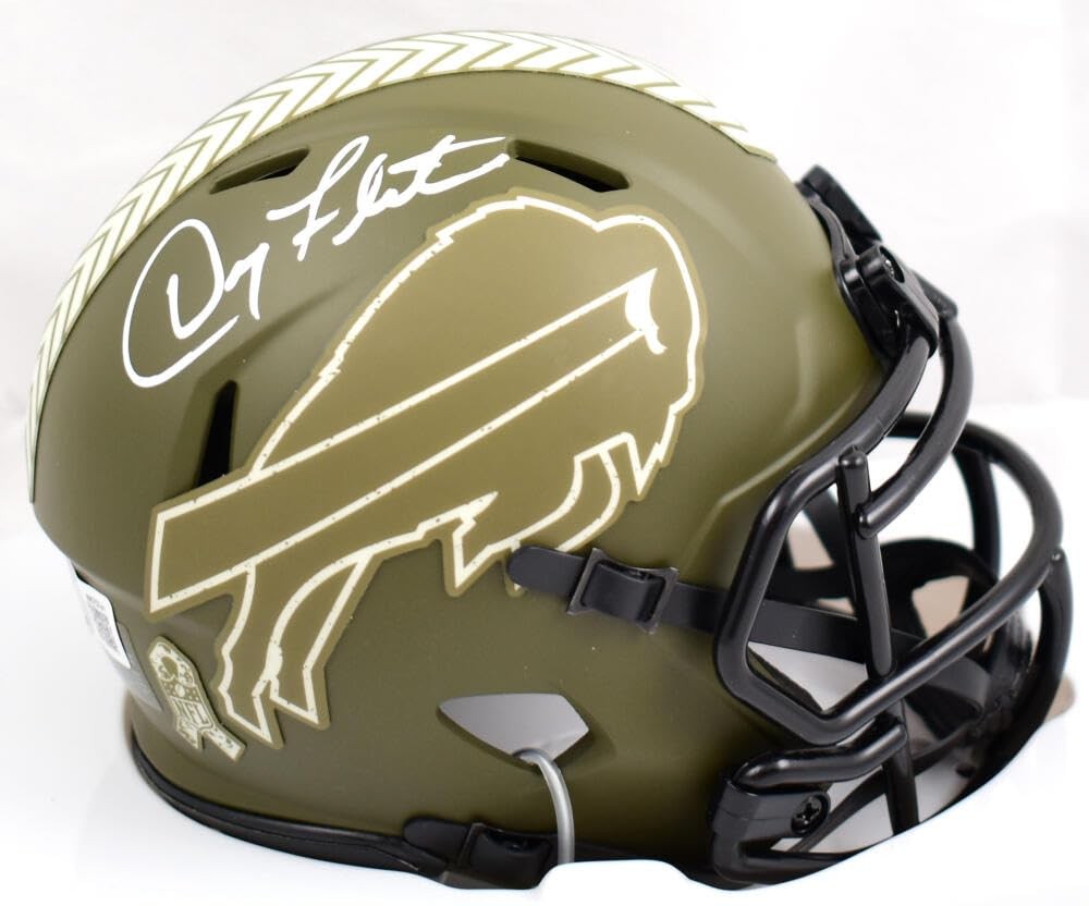 Doug Flutie Buffalo Bills Signed Salute to Service Mini Helmet