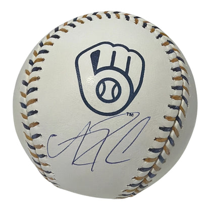 Andrew Fischer Signed Milwaukee Brewers Logo Baseball