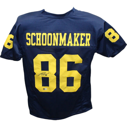 Luke Schoonmaker Signed Michigan Wolverines Style Custom Football Jersey