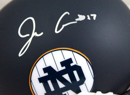 Jack Coan Autographed Notre Dame Fighting Irish Blue Alternate Mini Helmet