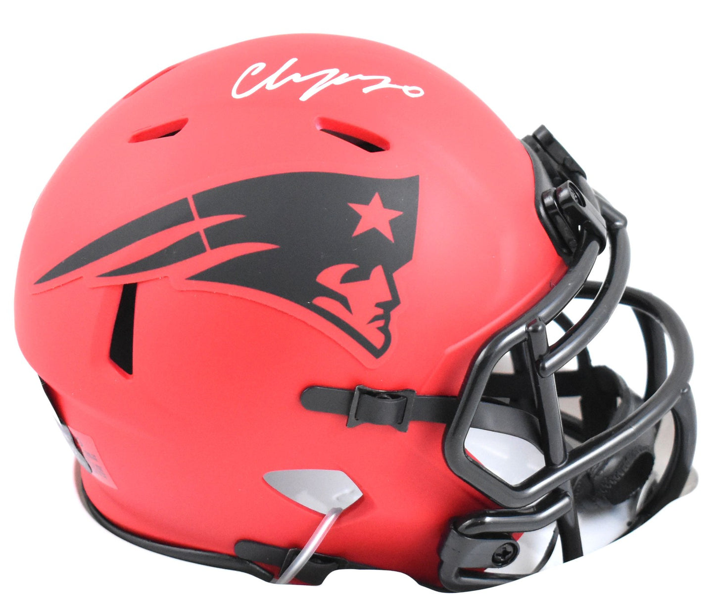 Christian Gonzalez Signed New England Patriots Rave Speed Mini Helmet
