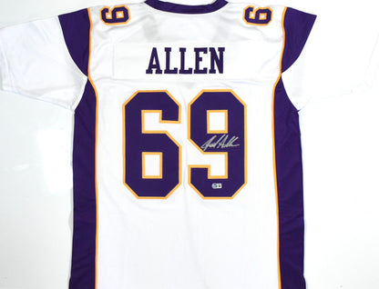Jared Allen Autographed Minnesota Vikings White Custom Jersey