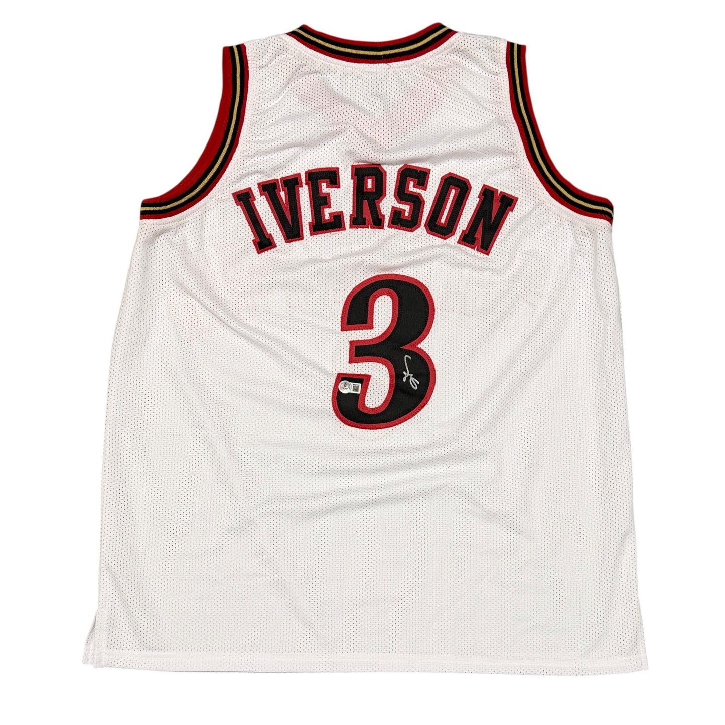 Allen Iverson Signed Philadelphia 76ers Custom White Jersey (Beckett BAS)
