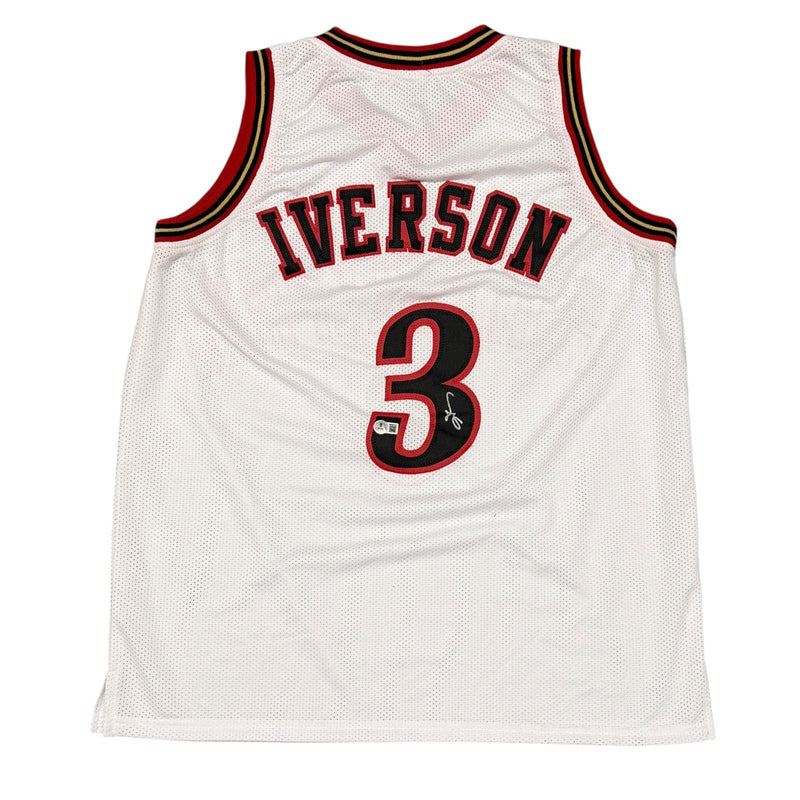 Allen Iverson Signed Philadelphia 76ers Custom White Jersey (Beckett BAS)