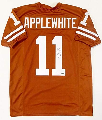 Major Applewhite Signed Orange Custom Jersey "Hook Em"