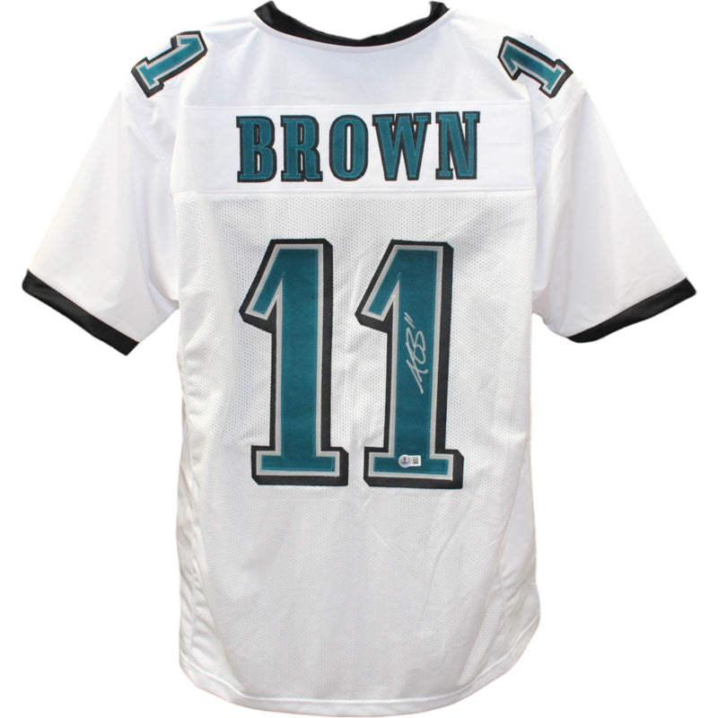 AJ Brown Autographed White Pro Style Jersey (Beckett Witnessed)