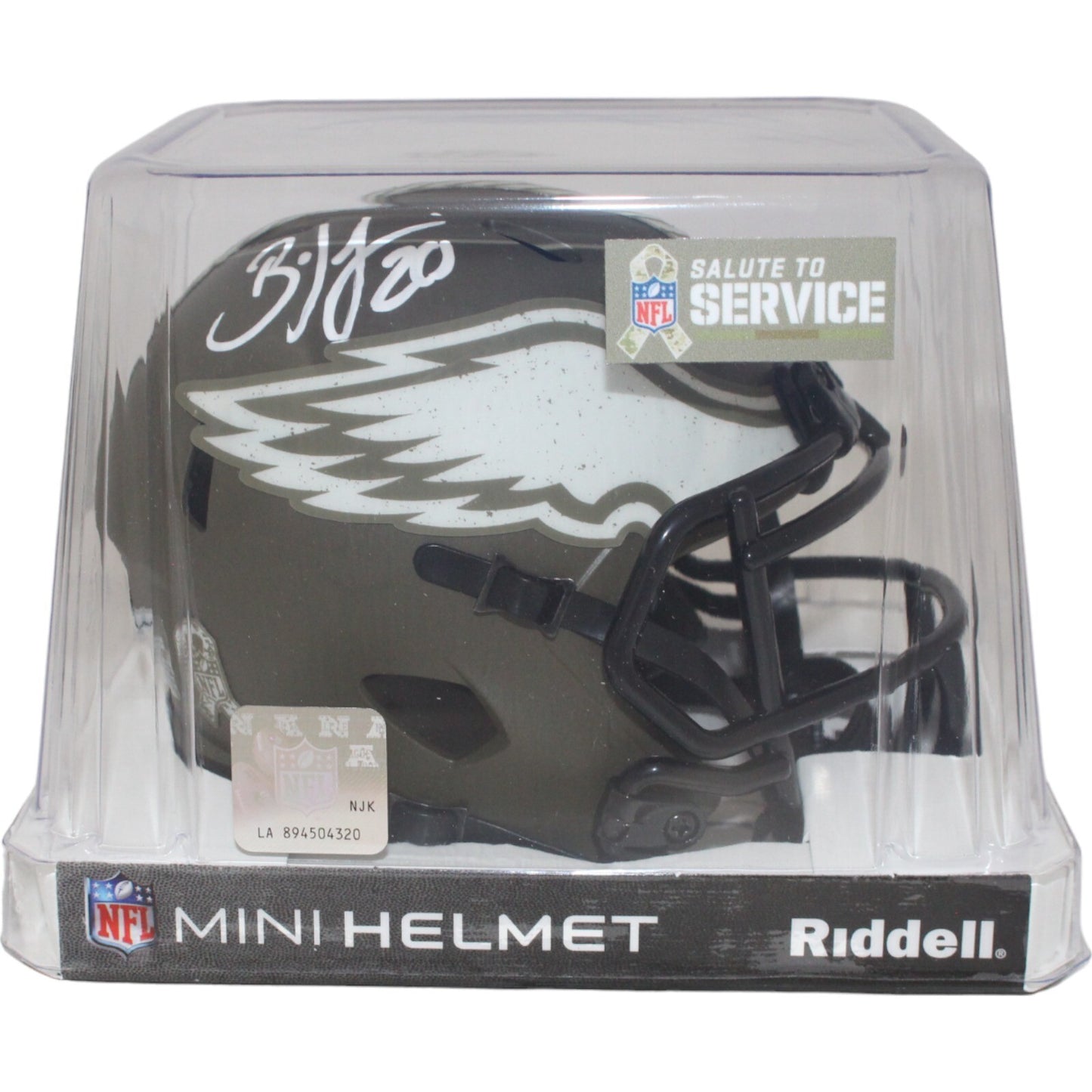Brian Dawkins Signed Philadelphia Eagles Salute to Service Mini Helmet