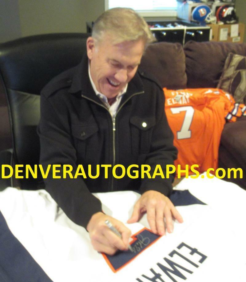 John Elway Signed Denver Broncos Custom Jersey - White