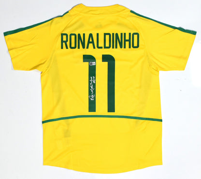 Ronaldinho Autographed Brazil National Team Nike Home Jersey